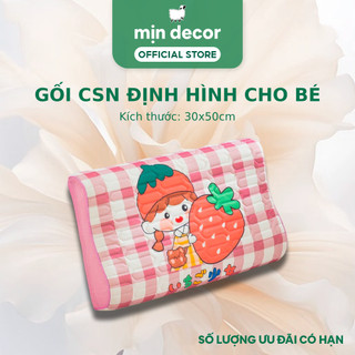 Gối Cao Su Non Định Hình Cho Bé Mịn Decor Kích Thước 30x50cm, Hoạ Tiết Dễ Thương