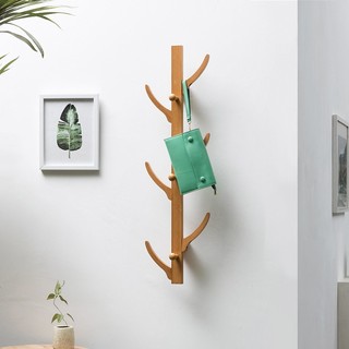 Gía treo quần áo túi sách gắn tường - Cây treo quần áo, đồ dùng gắn tường bằng gỗ tre