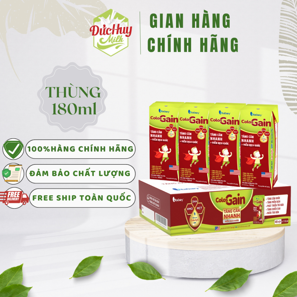 [Chính hãng] Thùng 48 hộp Sữa Colos Gain pha sẵn_ Thùng 110ml/180ml