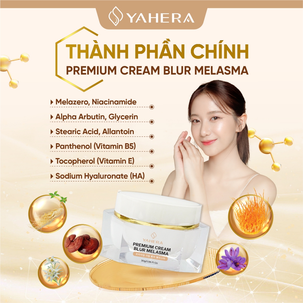 Kem mờ nám tàn nhang YAHERA Premium Cream Blur Melasma mờ nám tàn nhang chống lão hoá phục hồi da giảm nếp nhăn 30g