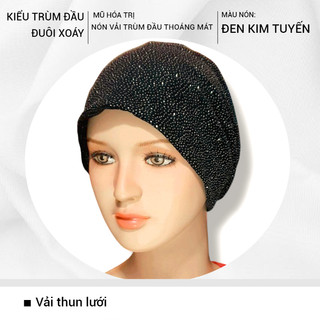Nón vải lấp lánh, bling bling, mũ trùm đầu kim tuyến, kim sa, khăn đa năng trùm đầu vải, mỏng nhẹ