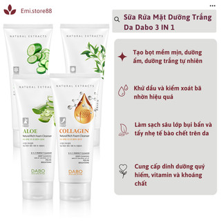 Sữa Rửa Mặt Trắng Da HÀN QUỐC DABO 3 In 1 ,Làm Sạch Sâu ,Tẩy Da Chết Nhẹ, 180ml Hàng chính hãng