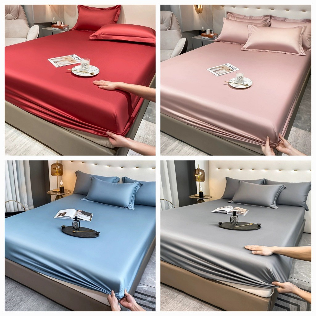 Sét ga gối 3 món coton lụa Tencel 40s  mát mịn vải hàn quốc đủ size thoáng mát hàng cao cấp