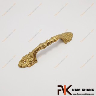 Tay nắm cửa tủ đồng họa tiết hoa cổ NKD018 (Màu Đồng Vàng)