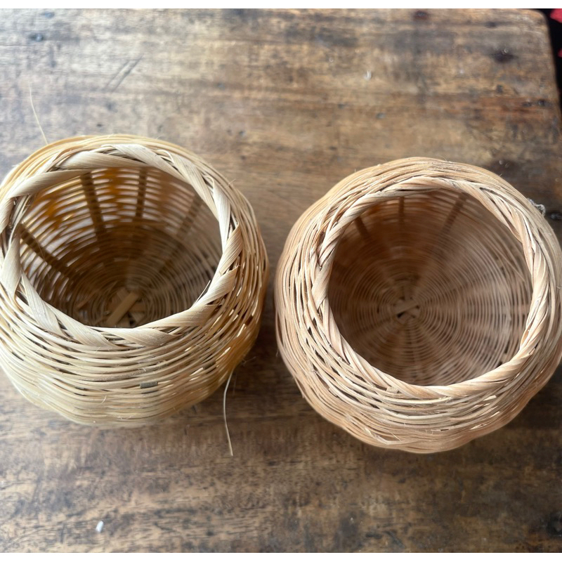 giỏ tre đựng lúa chim cu gáy combo 2 cái kích thước mini