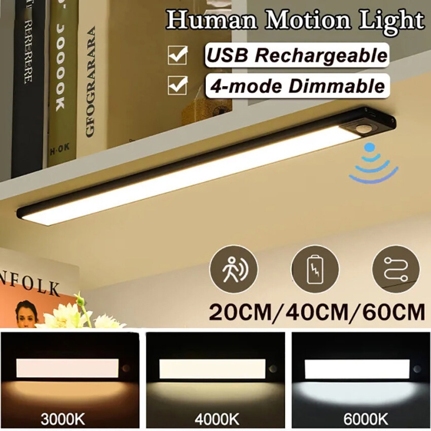 Siêu mỏng Cảm biến ánh sáng cực kỳ thông minh cảm biến con người tự tạo từ xa LED  Belt Tủ quần áo đèn