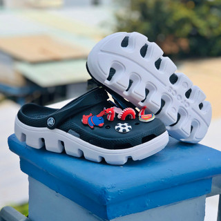 [Tặng VỚ +10 jitbitz] Dép Cá Sấu CROSS Duet Đen Đế TRẮNG NAM NỮ QUAI NGANG BÍT ĐẦU CHỐNG NƯỚC
