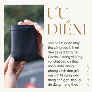 Ví da đứng Gerzip Handcrafted Wallet