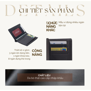 Ví da đứng Gerzip Handcrafted Wallet
