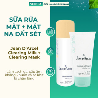 Sữa rửa mặt clearing milk 150ml và mặt nạ clearing mask 30ml jean d'arcel đức