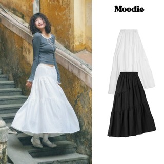 Chân váy xoè trắng dáng dài maxi 2 lớp mềm mại | moodie brand