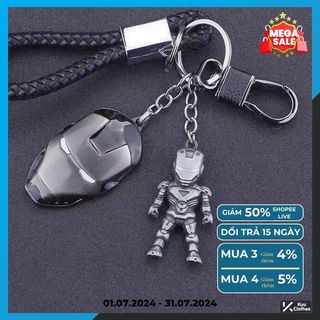 Móc Khóa IRON MAN Avengers Kuu Clothes Màu Bạc Cao Cấp - Móc Khóa Siêu Anh Hùng Thép Titan Không Gỉ -IRONMAN Avenger