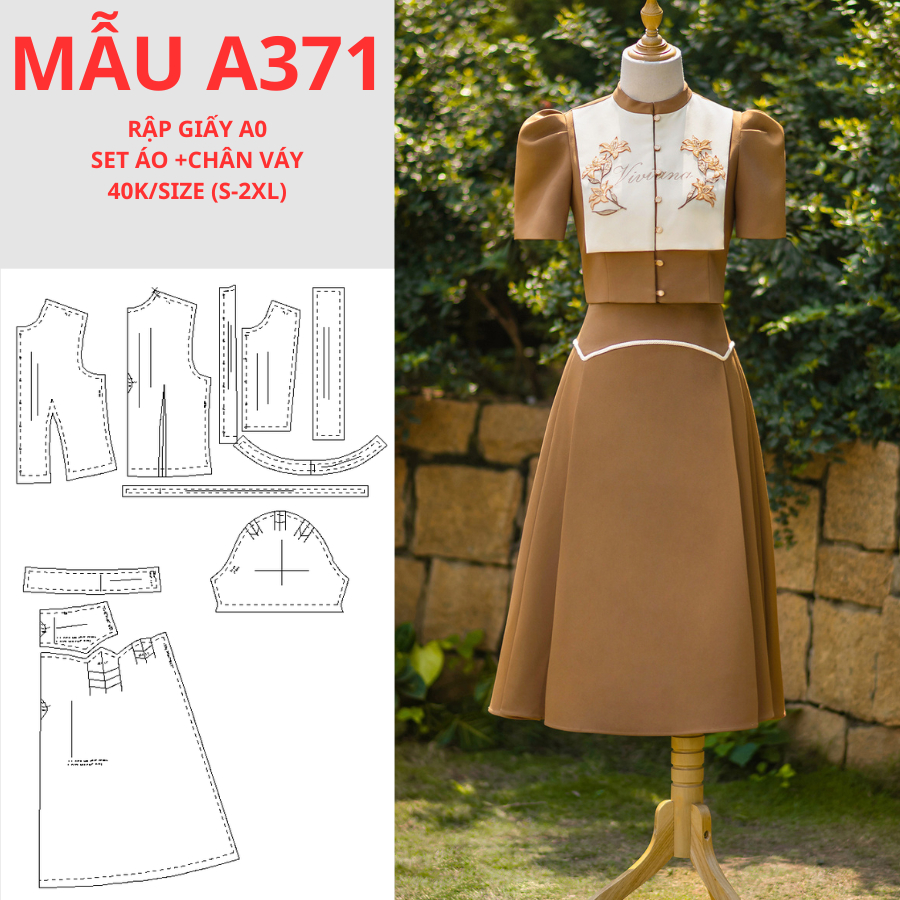 RẬP GIẤY A0 VÁY XÒE A371