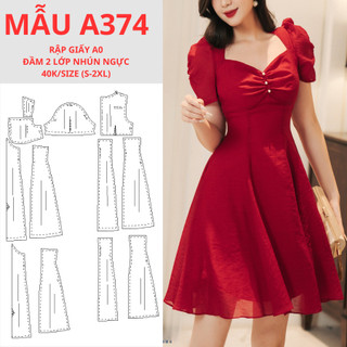 Rập giấy a0 váy xòe a374
