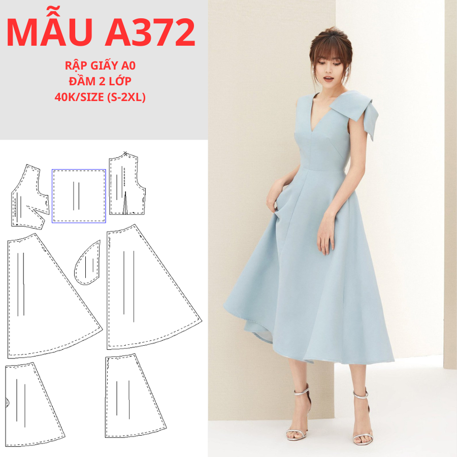 RẬP GIẤY A0 VÁY XÒE A372