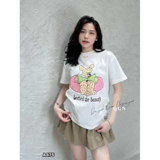 (Order) Áo thun phông trắng bo cổ in hình Becord new