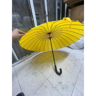 Ô Che Mưa Loại To 24 Nan - MÀU VÀNG, Dù Che Mưa, Dù Đi Mưa Siêu To, Siêu Cứng, Chắc Chắn, Chống Tia UV, Không Bị Lật