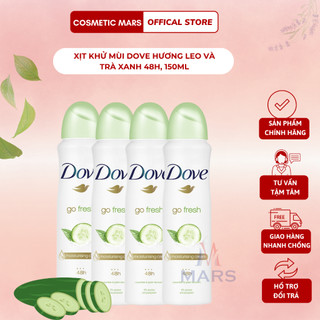 Xịt khử mùi body dove trà xanh & dưa leo 150ml, xịt body dove mỹ 48h - cosmeticmars