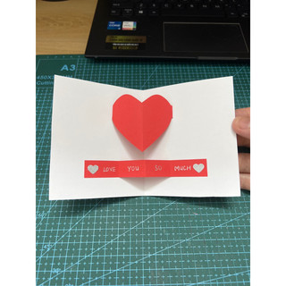 thiệp tim nổi dán ảnh, dán sổ scrapbook