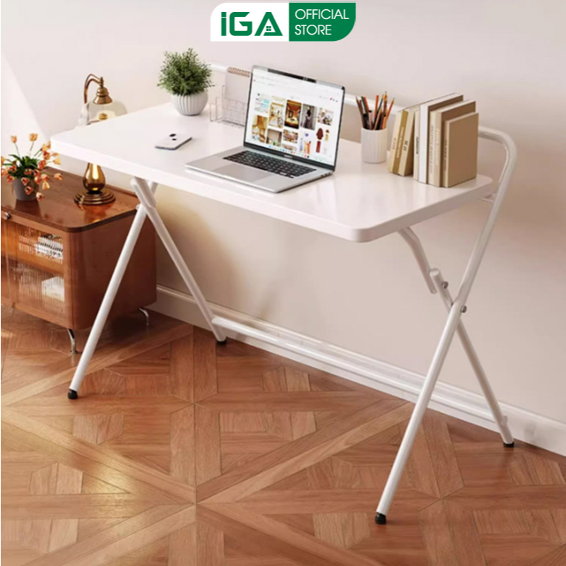 Bàn học gấp gọn thông minh IGA tiết kiệm diện tích khung thép chống ghỉ - Gm139