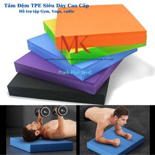 Tấm Đệm TPE Dày, Đàn Hồi Tốt, Chống Trơn Trượt. Đệm Tập Thể Dục Đa Năng, Tập Gym, Yoga, Plank