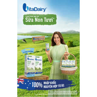Sữa non tươi vitadairy 180ml - thùng 24 hộp - vị nguyên bản, không đường _ miễn dịch khỏe