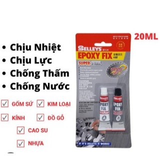 Keo AB ghi đen 2 thành phần đa năng dán sắt
