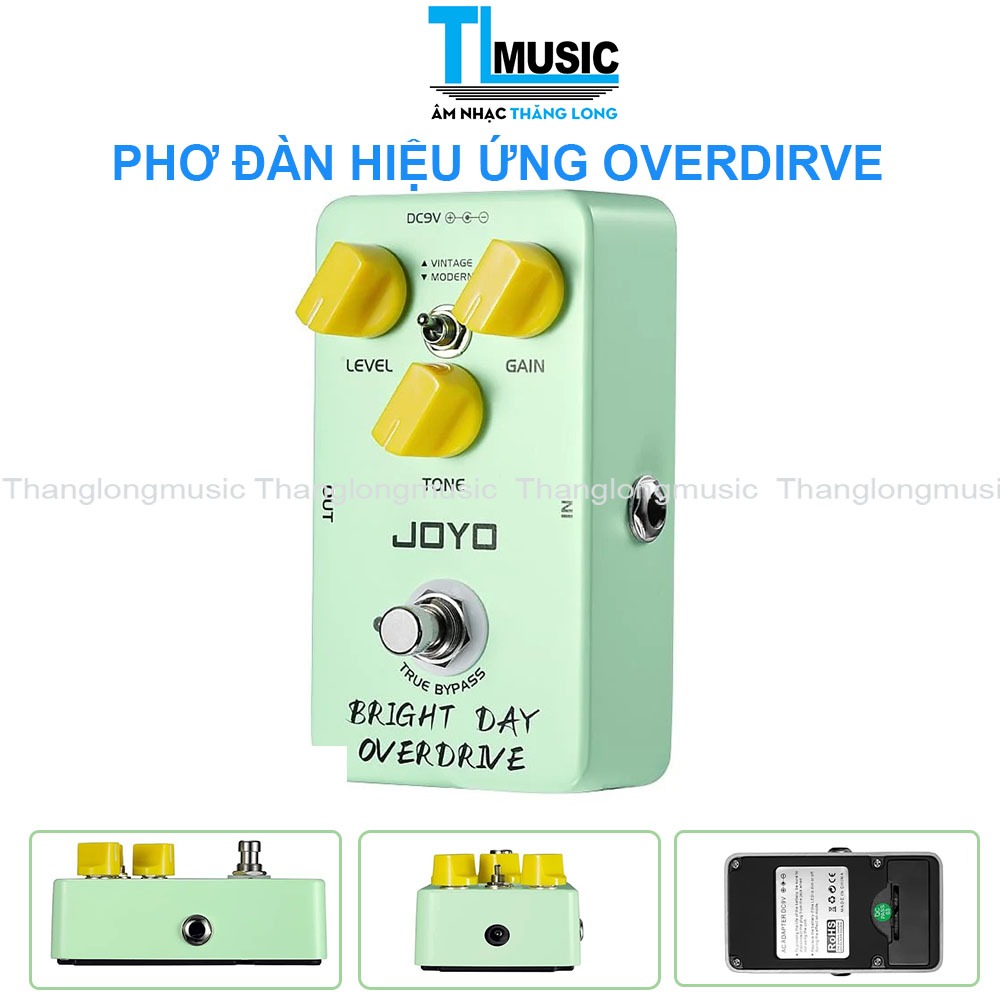 Phơ đàn, bàn đạp hiệu ứng guitar điện, pedal effect Bright day overdrive Joyo JF25