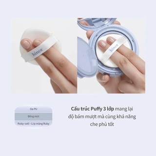 [NHẬP KHẨU] Phấn nước lì kiềm dầu thuần chay Hince Second Skin Mesh Matte Cushion 12g