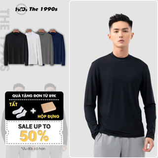 Áo giữ nhiệt nam co dãn dài tay thu đông có cổ cao chất liệu nỉ cao cấp ấm áp the 1990s