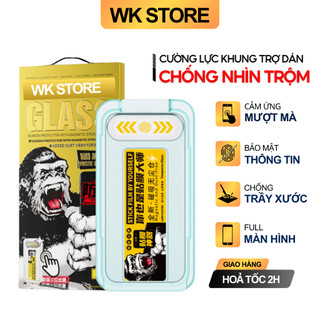 Kính cường lực iphone Khung Tự Dán chống nhìn trộm có bảo vệ màng loa 11 12 13 14 15 pro max
