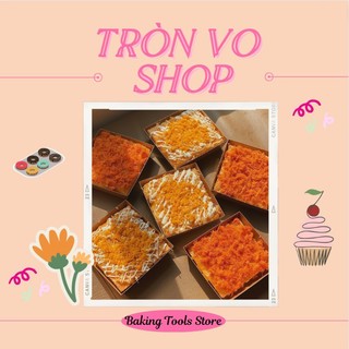 Hộp  vuông đế nắp pet E1413 ( TRẮNG/NÂU) [ Set / 50c ]