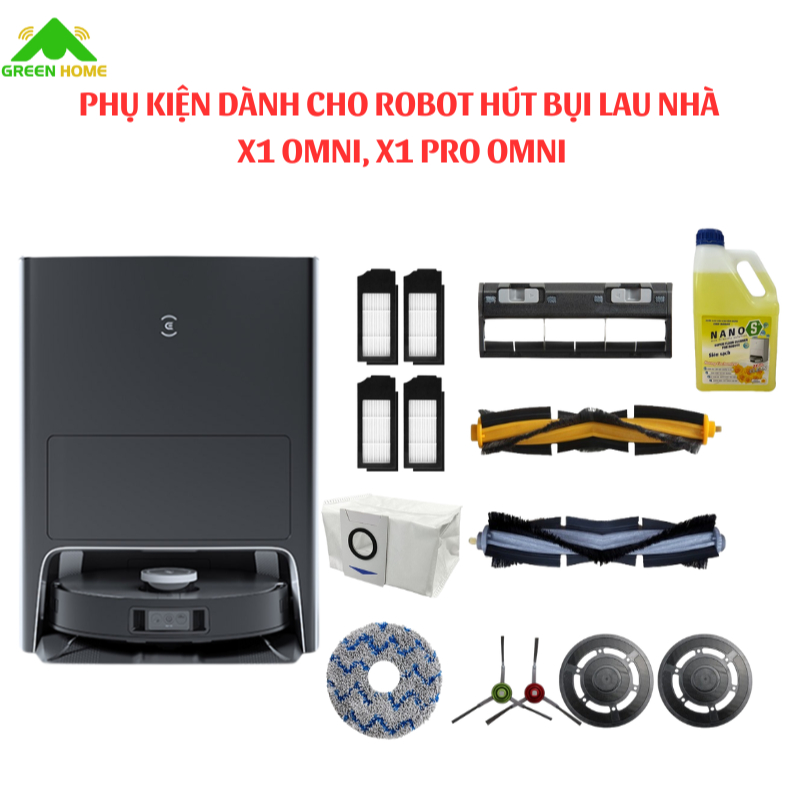 PHỤ KIỆN THAY THẾ CHO ROBOT HÚT BỤI LAU NHÀ X1 OMNI, X1 PRO OMNI.