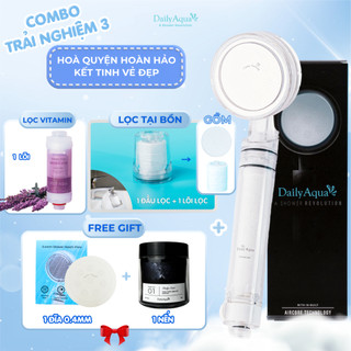 Bộ Sản Phẩm Lọc Nước Daily Aqua - Combo Trải Nghiệm Vòi Sen, Vitamin, Đầu Vòi Bồn Rửa Tay, Rửa Chén