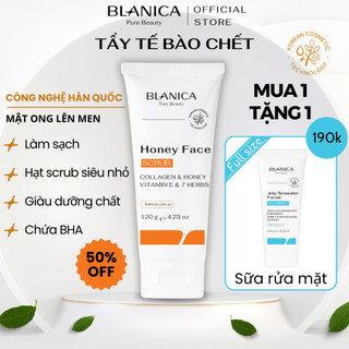 Tẩy tế bào chết da mặt BLANICA chiết xuất mật ong lên men giúp làn da mịn màng trắng sáng 120g