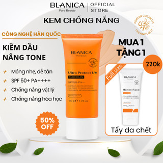 Kem chống nắng nâng tone BLANICA SPF50+ PA++++ giúp kiềm dầu, kháng nước, hợp với mọi loại da 50g