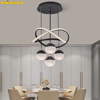 Đèn thả bàn ăn MONSKY LEDOMA trang trí 3 chế độ màu ánh sáng đẹp mắt họa tiết độc đáo