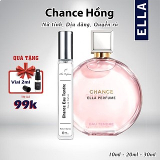 Nước Hoa Nữ (Chnce Hồng) Eau Tendre Chính Hãng ELLA PERFUME Chai 10ml - Hương Thơm Quý Cô Dịu Dàng và Quyến Rũ