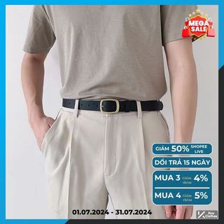 Thắt Lưng Da Nam Phong Cách Hàn Quốc OVAN Kuu Clothes Màu Đen Đẹp Cao Cấp Trẻ Trung - Dây Lưng Nam Chất Liệu Da Thật