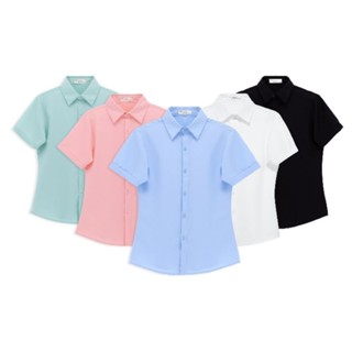Áo sơ mi nữ ngắn tay công sở, chất liệu mềm mịn, ít nhăn, thiết kế trẻ trung AM99