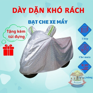 Bạt che xe máy bạt trùm xe máy vải dù tráng nhôm 3 lớp.áo trùm xe máy che nắng có lớp bông chống xước xe