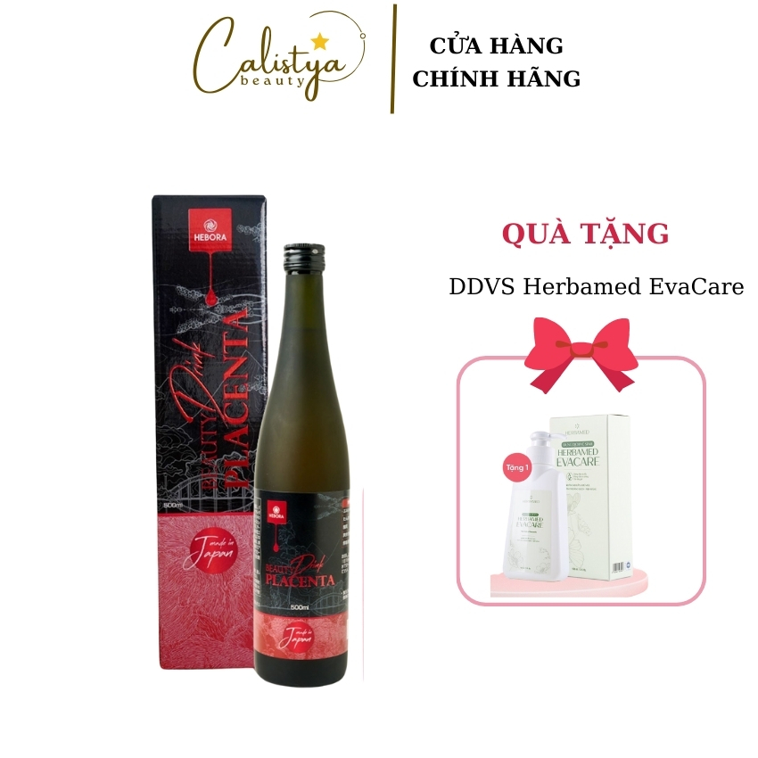 Nước uống Hebora Placenta Nhật Bản chính hãng 500ml/chai Ngừa Lão Hóa, Trắng da