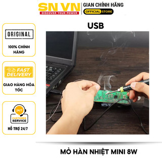 Mỏ hàn nhiệt mini USB 5v. Công suất tối đa 8W có đèn hiển thị