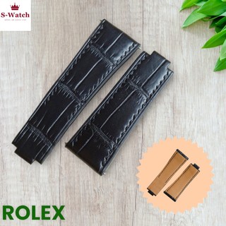 Dây đồng hồ rolex chính hãng da cá sấu, dây da đồng hồ rolex