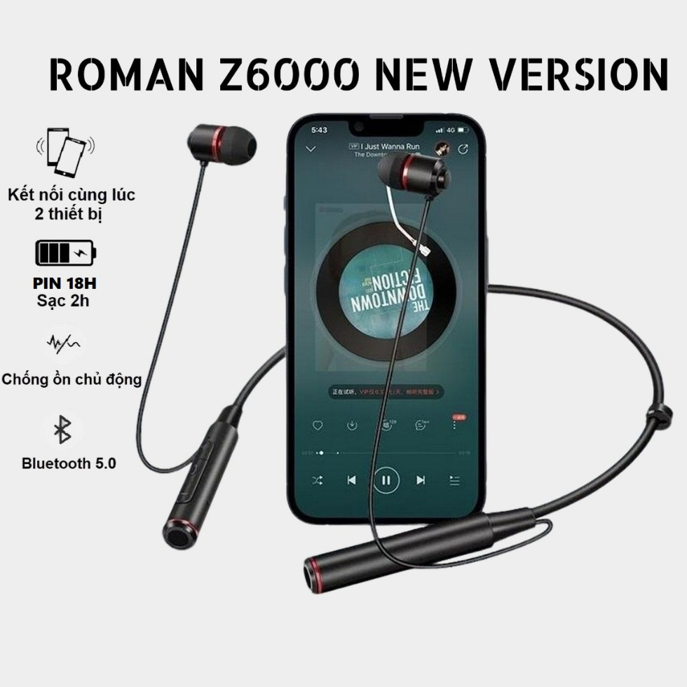 (Giá Tốt) Tai nghe bluetooth Roman Z6000/Z6000S ( cam kết hàng chính hãng)