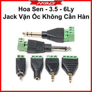 Jack hoa sen vặn ốc, 3.5 vặn ốc, 6 ly vặn ốc, jack âm thanh vặn ốc không cần hàn, giá 1 chiếc.