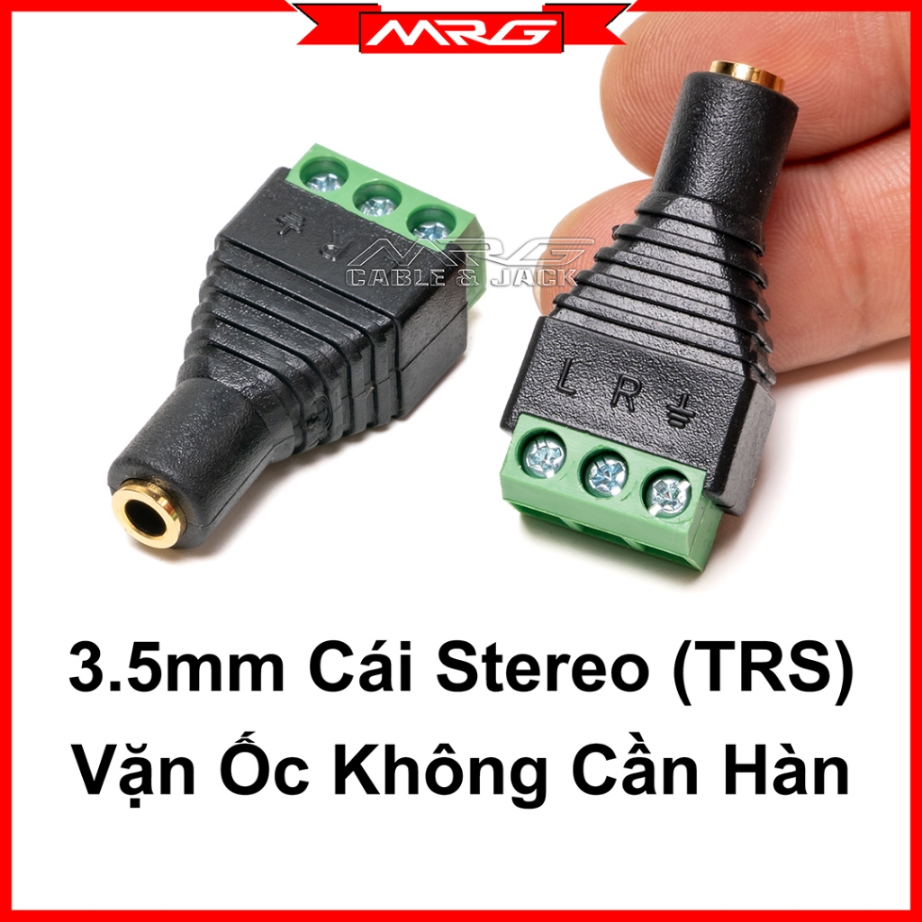 Jack 3.5 Cái (stereo) vặn ốc không cần hàn, giá 1 chiếc.