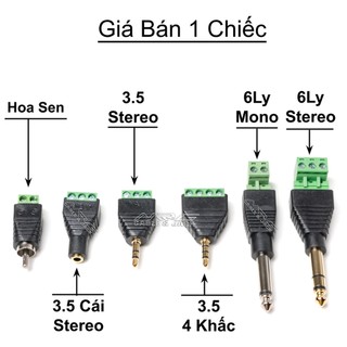 Jack 3.5 Cái (stereo) vặn ốc không cần hàn, giá 1 chiếc.