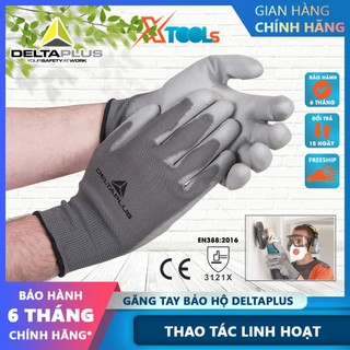Găng tay lao động Deltaplus VE702PG phủ PU ôm tay, dễ cầm nắm, chống dầu, sửa chữa, vận hành, bao tay đa dụng bảo hộ