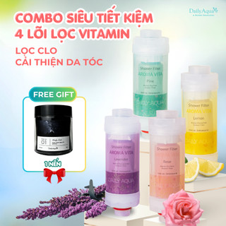 Bộ Lõi Lọc Vòi Sen Vitamin Daily Aqua, Loại Bỏ Clo, Tạo Mùi Thơm - Combo 2 Lõi